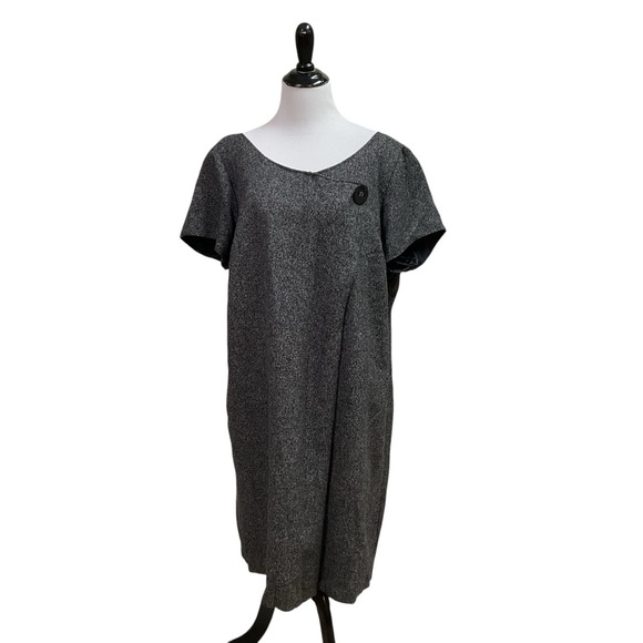 Lane Bryant Women's Size 22 Sheath Dress Wool Look NWT Pleated Accent Button - Picture 1 of 9